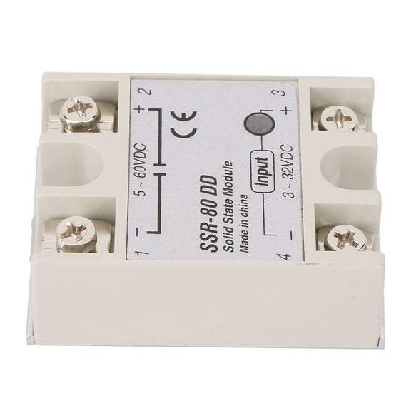 Elowen SSR 80A DCAC Industrial Solid State Relay Anti Vibration, High Reliability, Compact, for Industrial Automation, Motor Control, Safety Systems