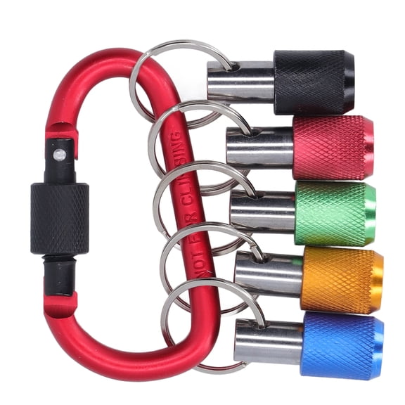 Elowen Screwdriver Bit Holder 1/4in Hex Shank Driver Bit Holder Set with 5 Color Sockets & Keyring, Convenient for