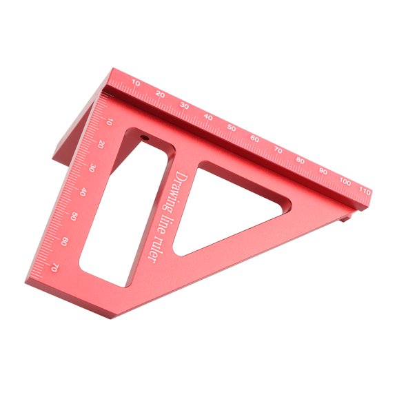 Elowen Scribing Ruler Protractor Aluminum Alloy Multi Angle Measuring Ruler Woodworking Square Protractor 45 90 Miter Ruler Utility Scribing Gauge Multifunctional Layout Measuring Tool for