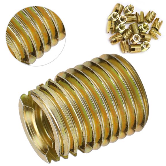 Elowen Self tapping Thread Insert Carbon Steel Thread Insert Self Tapping Thread Insert Accessories Large Area Strong Easy Installation for Automotive