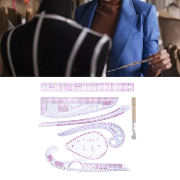 Elowen Sewing Ruler Curve Ruler, Clothing Measuring Ruler Set 7pcs for DIY Designer