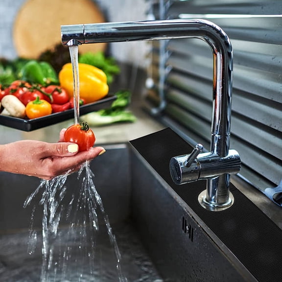 Elowen Sink Guard Faucet Absorbent Mat, Wrap Around Design Sink Faucet Mat for Countertop