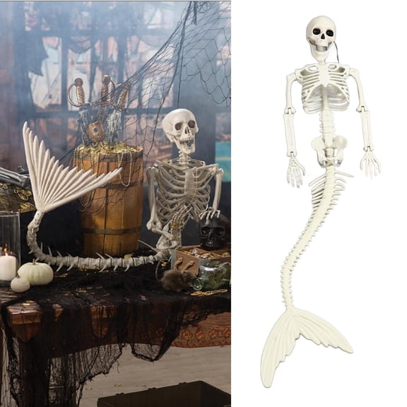 Elowen Skeleton Decorations Skeleton Mermaid, Halloween Skeleton Mermaid Decorative for Costume Party