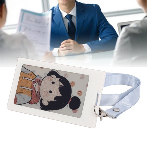 Elowen Smart ID Badge HolderBadge Fit for IOS Phone APP 3.7in Passive Electronic Ink Screen Nameplate ID Holder with NFC for Employee Student