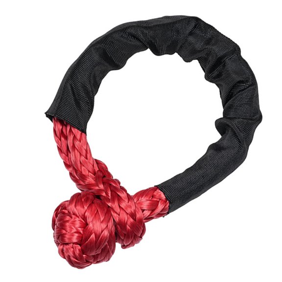 Elowen Soft Rope Shackles Road Recovery Rope, 17 Tons Breaking Strength Polymeric Polyethylene Soft Shackle for Off Road Towing Recovery Red