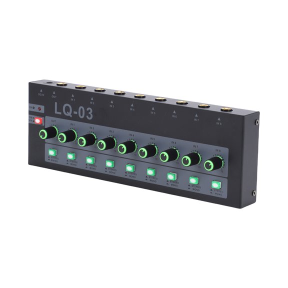 Elowen Sound Mixer Professional 8 Channel Metal Shell Studio Mixer For Live Streaming Recording