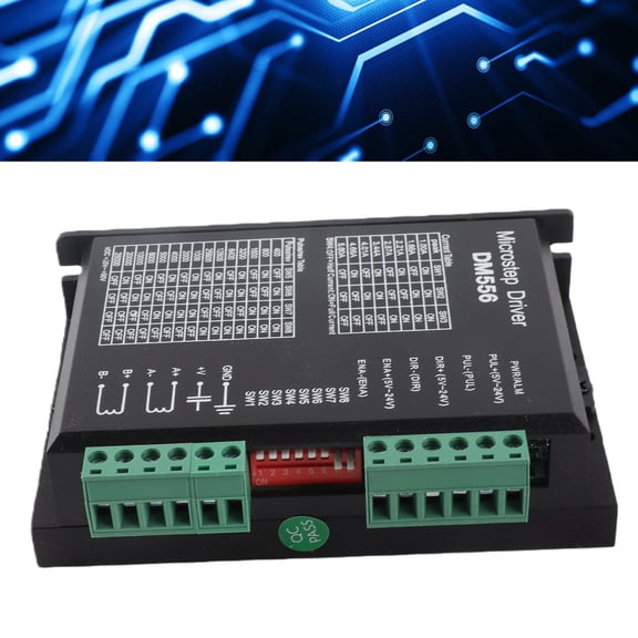Elowen Stepping Motor Driver Stepper Motor Driver, DC 24V-50V Power Supply, 8-Level Adjustable 1.0A-5.6A Output Current, PWM Drive, High Precision Positioning, Low Vibration and Noise