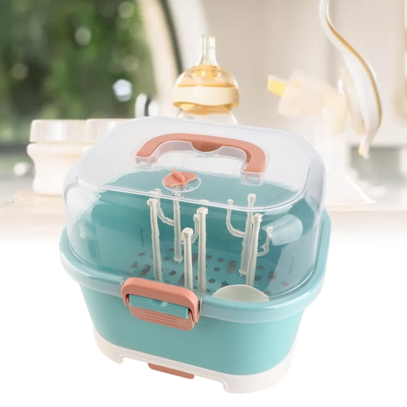 Elowen Storage Box Storage Nursing Bottle Storage Box Compact Household Dustproof Draining Thickened Plastic Baby Bottle Storage for Home
