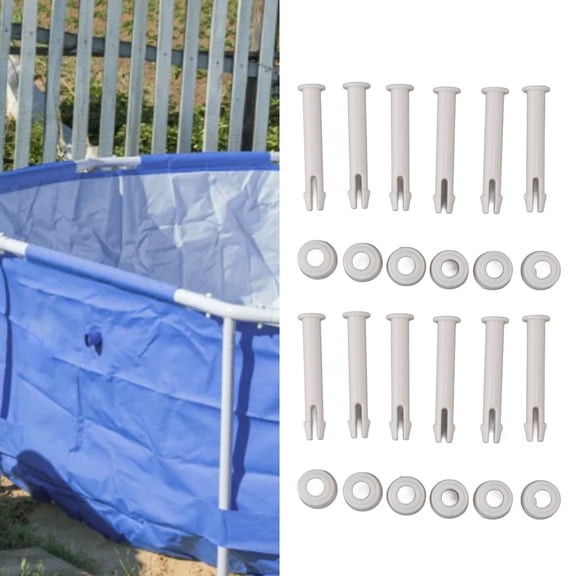 Elowen Swimming Pool Joint Nail 12 Pack Bracket Swimming Pool Fitting Joint Nail Bolt Pin Set for 28270 28272, Light Weight PVC, Durable, Easy Installation