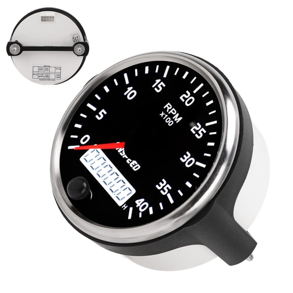 Elowen Tacho Gauge Tachometer, 85mm/3.35in RPM Gauge for 1-8 Cylinder Gasoline Engine for 12/24V Car for Diesel Generator Engine