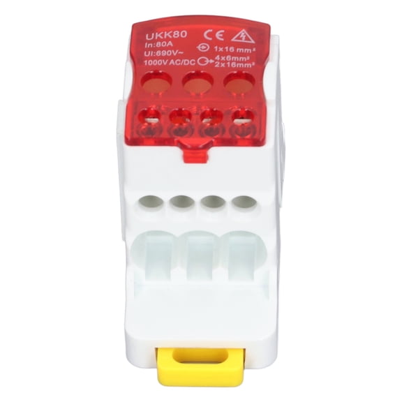 Elowen Terminal Block Distribution Box DIN Rail Terminal Block Distribution Box, Fireproof Brass Connector, Universal Junction Box for Distribution Cabinets, with Multi Wire Outlet, for Various
