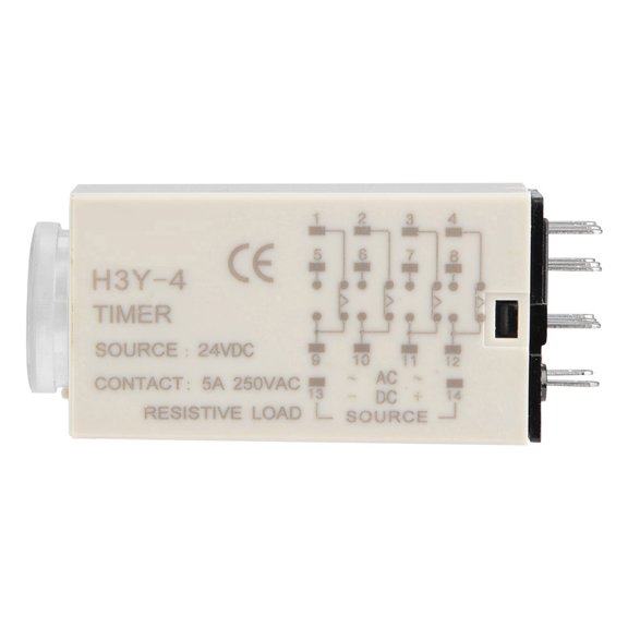 Elowen Time Relay H3Y-4 Time Relay Pointer Control Delay Timer Switch 24VDC High Accuracy for Various Applications