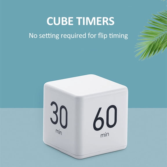 Elowen Timer Cube Timers Time Management and Countdown Settings with Gravity Sensor Flip Timer 2.6 Inch Kids Timer 15-20-30-60 Minutes for Studying Cooking Reading Exercise