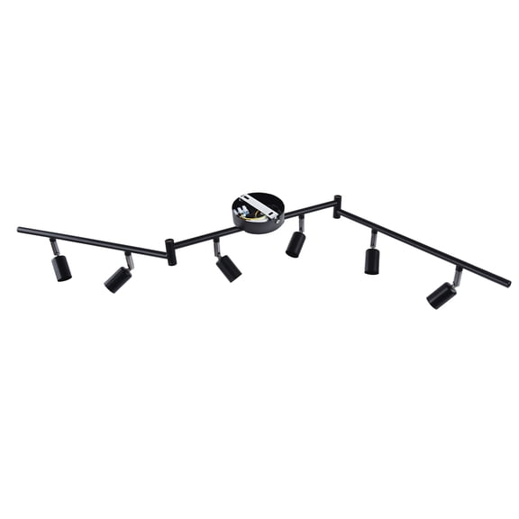 Elowen Track Lighting Track Light Kit, Rotatable Lamp Head 6 Way Ceiling Spotlight GU10 Base Socket, Very Suitable for Bedrooms, Living Rooms, Showrooms, Modern Styles, and Offices with Adjustable