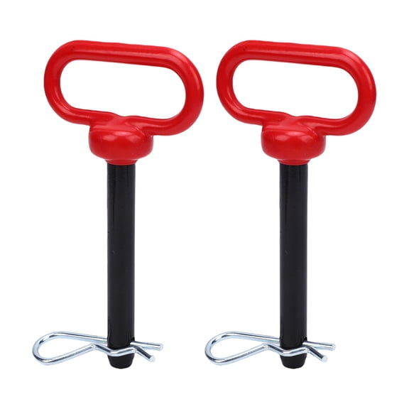Elowen Tractor Towing Hitch Pin and Clip Trailer Trailer Hitch Pin and Clip 0.61x4.72in Rubber Coated Red Handle Pin Heavy Duty Trailer Gate Pin for Tractors Towing Mower Cart ATV