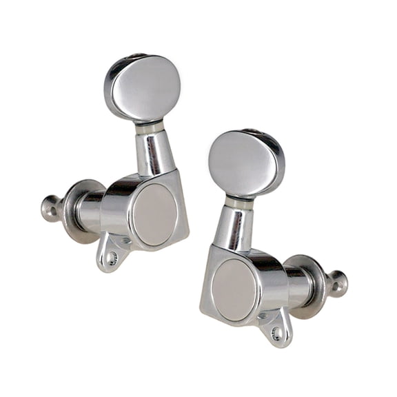 Elowen Tuning Machines Grover Machine Heads Tuning Pegs, Sealed String Tuning Pegs, Heavy Duty Machine Heads, 6pcs Right Guitar Tuners, Chrome Silver for Electric or Acoustic Guitar