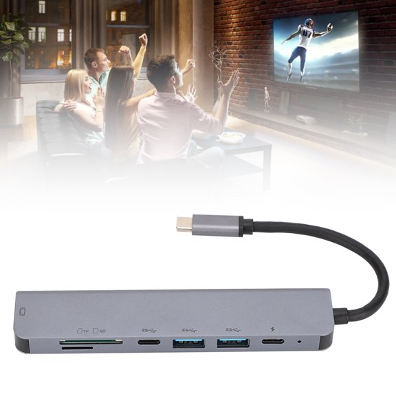 Elowen Type-C Docking Station Type C Docking Station, 7 In 1 Hub Aluminum Alloy for LCD TV