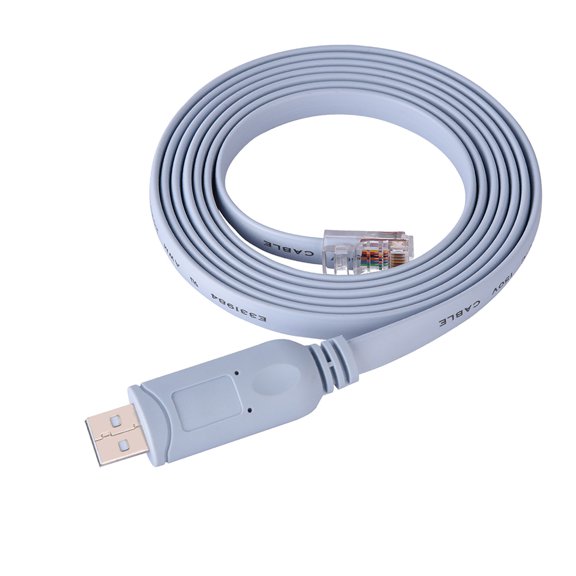 Elowen USB to RJ45 AdapterUSB2.0 Male to RJ45 Male CAT5 Serial Console Flat Cable, Connects USB Port to Console Port with Drivers for