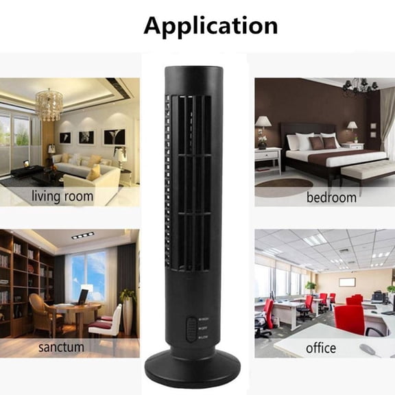 Elowen Vertical Bladeless Fan Portable Bladeless Air Cooler Mini Tower Fan USB Desktop Cooling Fan for Home Office