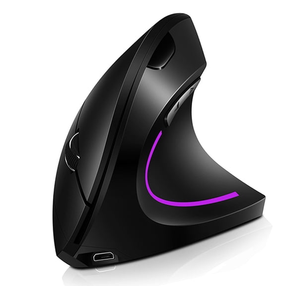 Elowen Vertical Mouse 2.4g 2.4G BT Dual-mode Wireless Vertical Mouse Rechargeable Mouse RGB streamer 3 levels adjustable movement speed