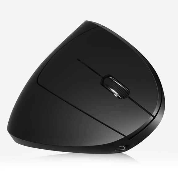 Elowen Vertical Mouse Plug 2.4G Wireless Vertical Mouse Rechargeable Upright Ergonomic Mouse 3 Adjustable movement speed Levels RGB Flowing Light Plug N Play, Black