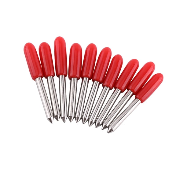 Elowen Vinyl Cutter Blade 10pcs Cutter Blade, Cemented Carbide 30 45 60 degrees Celsius utting Blades for Plotters, High and Quality Blades with Caps for Protection