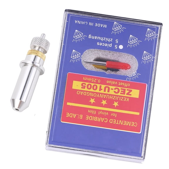 Elowen Vinyl Cutter Blade Cutter , 15pcs Tungsten Steel Plotter Cutter 30, 45, 60 Degree with Holder, for Cutting Plotters