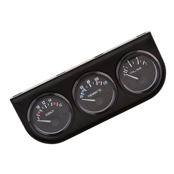 Elowen Voltmeter 52mm Triple Gauge Voltmeter Water Temp Oil Pressure Meter Racing Look for Car Truck