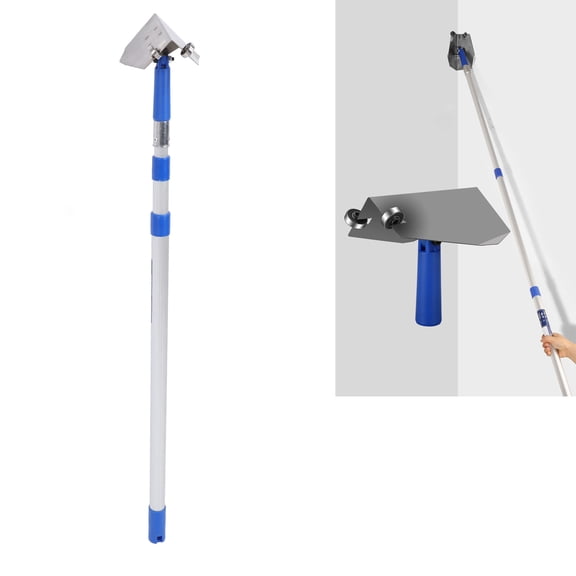 Elowen Wall Corner Putty Scraper Wall Drywall Scraper, Aluminum Alloy Rod Right Angle Putty Scraper for Home Finishing
