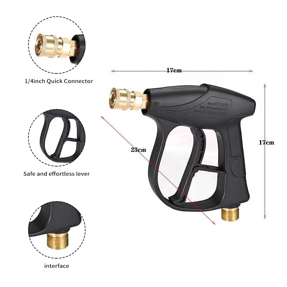 Elowen Washer with Foam Cannon Inner High Pressure Washer Gun with Foam Bottle 1/4inch Quick Connector, 0-60° 5pcs Pressure Washer Nozzle Tip 1L Foam Bottle Outer Thread 22mm Inner 14mm