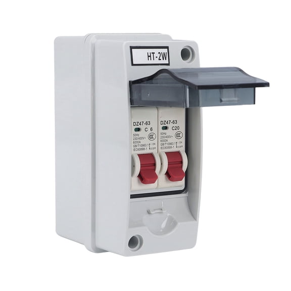 Elowen Waterproof Distribution Box SG Outdoor Power Circuit Breaker 2 Way AC 230V 400V for Residential Buildings Workshops
