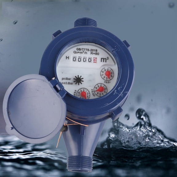 Elowen Wet Water meter Nylon Water Meter DN15, sturdy & Easy to Read, Maximum Scale, Made of Nylon Water Meter, Visually Displaying Data for Easy Reading