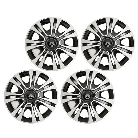 Elowen Wheel Hub Wheel Hub Cap, Black Silver 4Pcs Hub Cap for Cars Trucks 13 Inches Steel Wheel