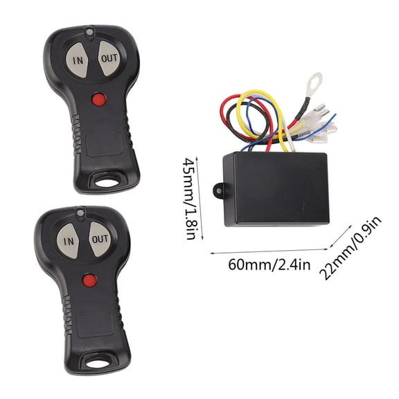 Elowen Winch Controller Wireless Winch Remote Control, 12V Universal System Suite for Car Truck, Improved Components, Automatic Power Cut Now, 1 Pair x Winch Controller for 17,000 lbs Winch