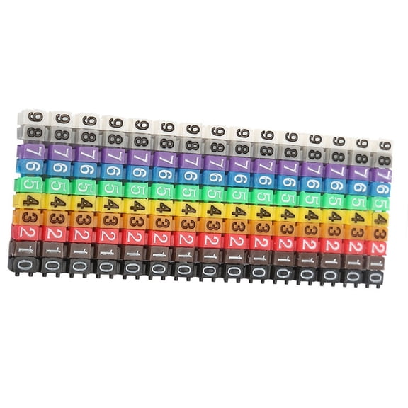 Elowen Wire Numbering Marker Colorful Number Label Tube Wire Marker Set for Cable Organization