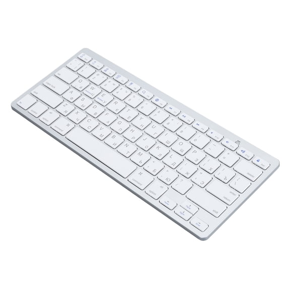 Elowen Wireless KeyboardBT Keyboard, Silver Non Slip Bilingual Language BT Keypad Ultra Thin for Computer Russian