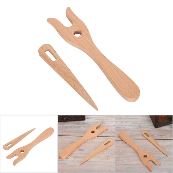 Elowen Wood Knitting Needle Weaving Tools, Wood Knitting Needle Diy Weaving Tools DIY Knitting Tools Knitting Fork for Hand Embroidery