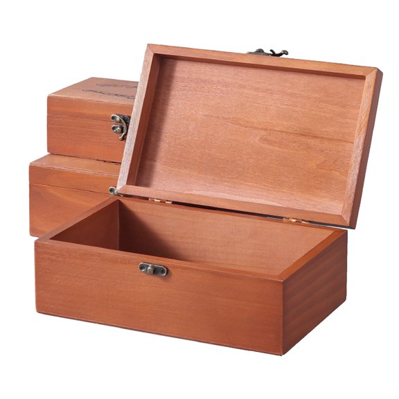 Elowen Wooden Storage BoxVintage Storage Box, Space Saving Wooden Storage Box with Look for Bedroom for Home M