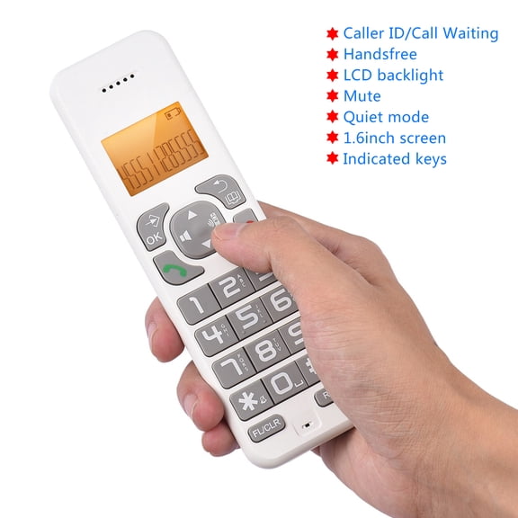 Elowen answering machine Landline Cordless Phone Caller ID Announcer Expandable Cordless Handset with LCD Backlight Display and Rechargeable Batteries for Home Conference Office