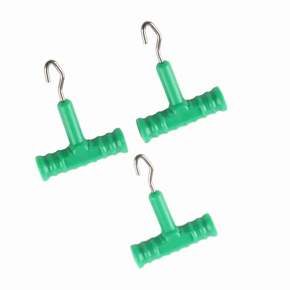 Elowen fishing baiting rig tool 3pcs Knot Rig Puller, Plastic Grip Carbon Steel Fishing Baiting Tool Set, Makes Tying Rigs Less Fiddly, Ideal for Carp Hair Rigs, Easy to Use