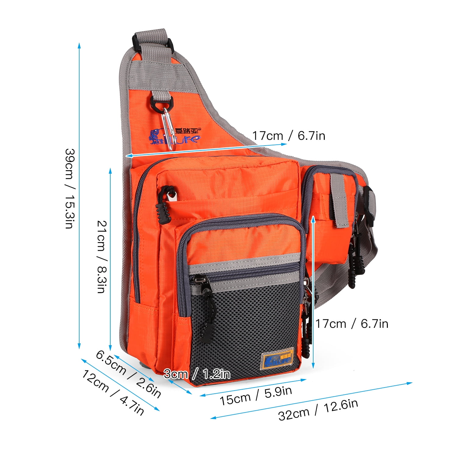 Elowen fishing equipment Fishing 32x39x12CM Fishing Bag Multi-Purpose Waterproof Fishing Reel Lure Tackle Bag
