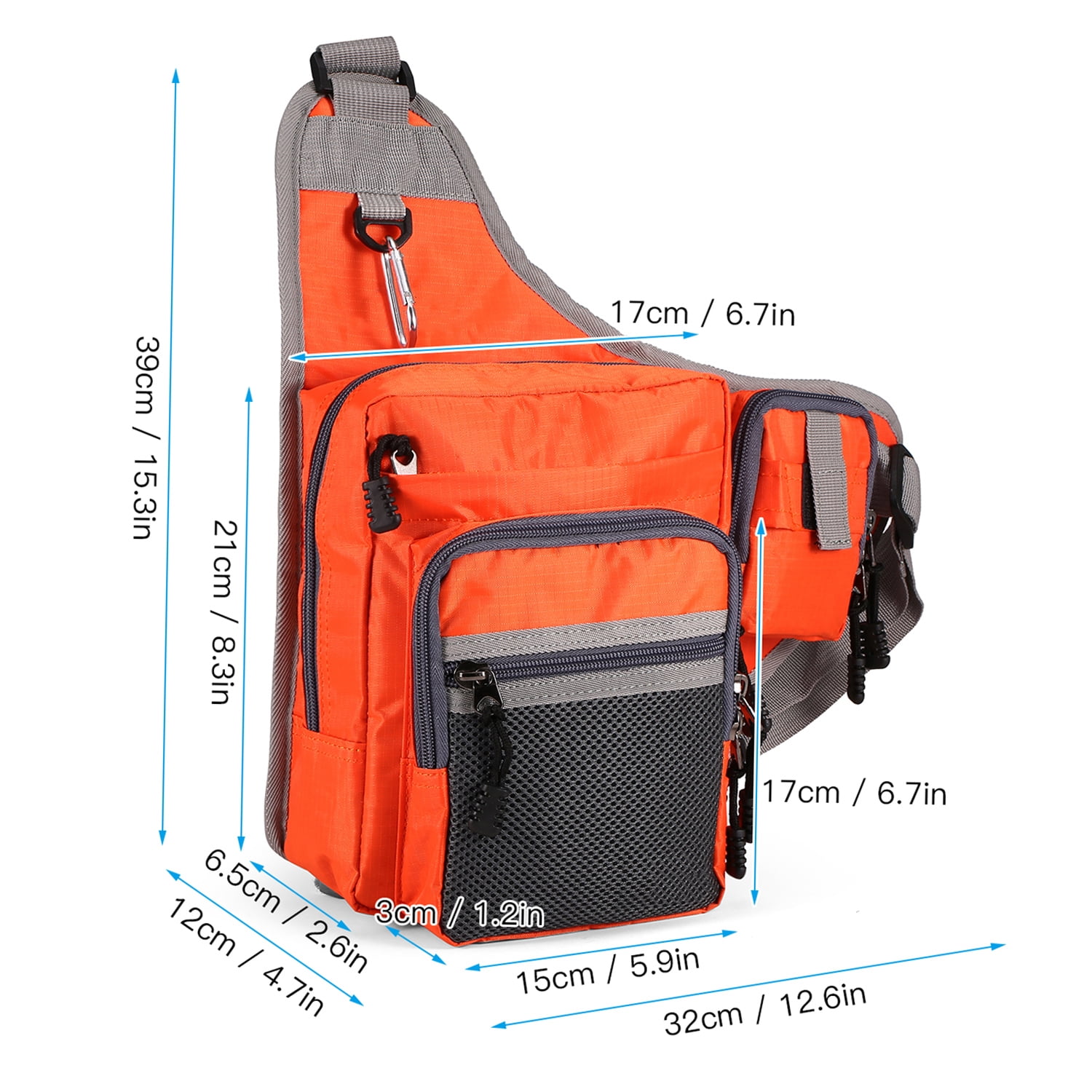 Elowen fishing equipment Fishing 32x39x12CM Fishing Bag Multi-Purpose Waterproof Fishing Reel Lure Tackle Bag