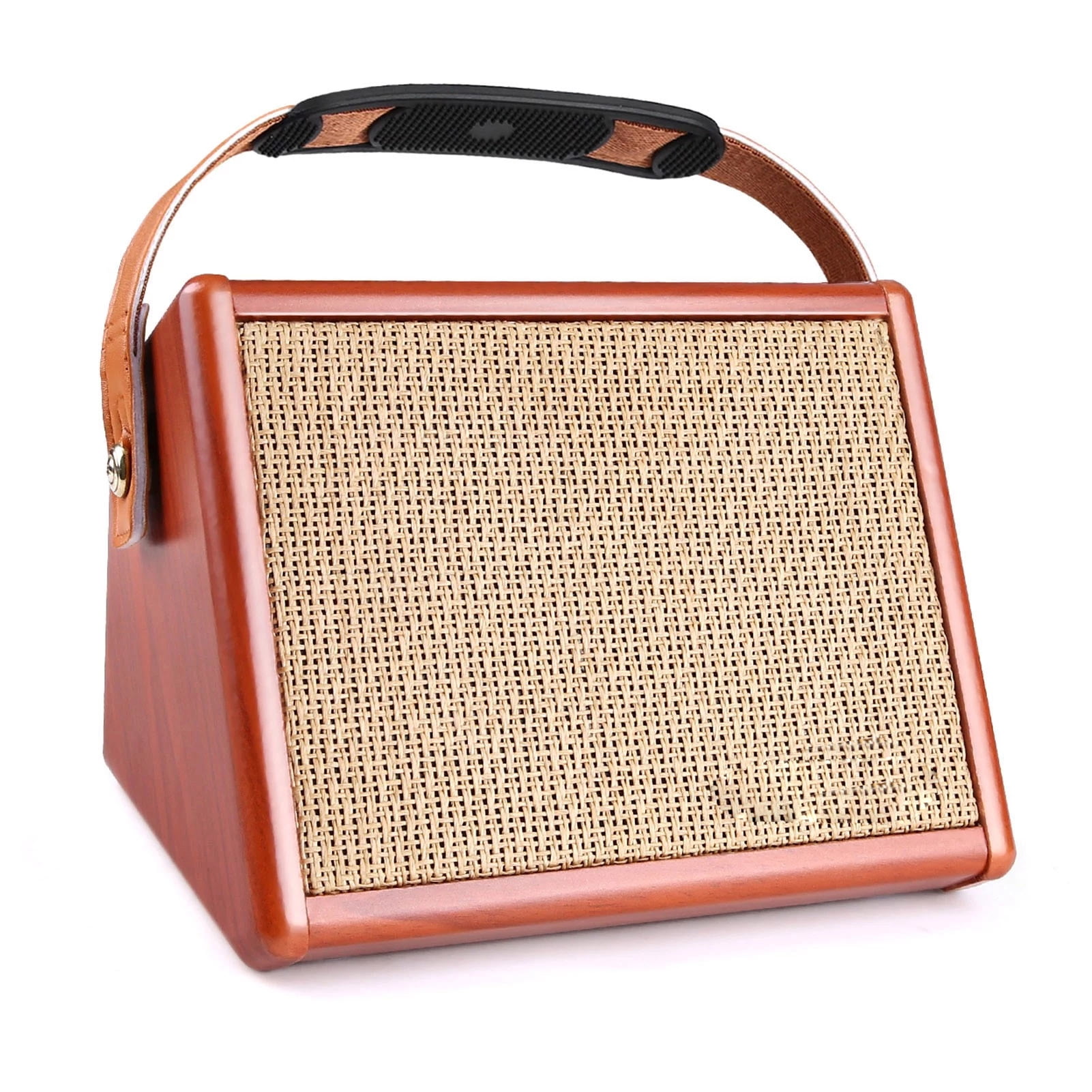 Elowen guitar acoustic Guitar ammoon AC-15 15W Portable Acoustic Guitar Amplifier Amp BT Speaker with Microphone Input Supports Volume Bass Treble Control Reverb Effect Built-in Rechargeable Battery