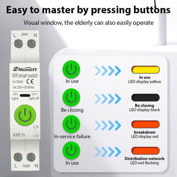 Elowen wifi enabled circuit breaker Smart Circuit Breaker Tuya APP Enabled Circuit Breaker Electricity Statistics Leakage Switch with Leakage Protection Overvoltage