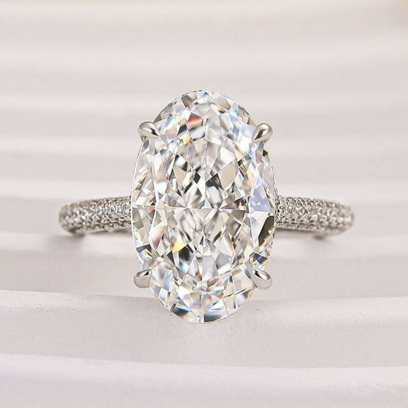 Eloya Jewel 1.6 Ct Oval Cut Lab Simulated Diamond Solitaire Engagement Ring - Prong Set in 14K White Gold Plated - Ideal Bridal, Wedding & Promise Ring Gift for Women