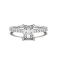 thumbnail image 1 of Eloya Jewel 1.81 Ct Radiant Cut Moissanite Ring - 14K White Gold Plated Engagement Ring for Women's - Timeless Wedding Ring - Anniversary Jewelry Gift - Sparkling Moissanite Engagement Ring, 1 of 3