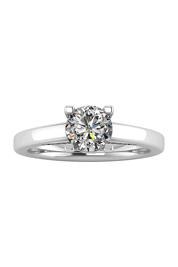 14K White Gold Plated Ring - Exquisite 1.6 Ct Round Cut Moissanite Ring - Elegant Hidden Moissanite Bridge Design Ring - Ideal for Wedding, Proposal and Gifts for Her on Special Days