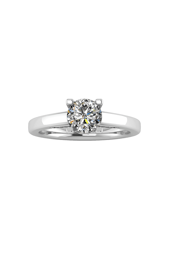 14K White Gold Plated Ring - Exquisite 1.6 Ct Round Cut Moissanite Ring - Elegant Hidden Moissanite Bridge Design Ring - Ideal for Wedding, Proposal and Gifts for Her on Special Days