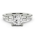 thumbnail image 1 of Eloya Jewel 2.02 Ct Cushion Cut Moissanite Halo Engagement Rings - Elegant Wedding Ring with Accents Ring - 14K White Gold Plated Ring - Ideal for Proposaland Anniversary, 1 of 3