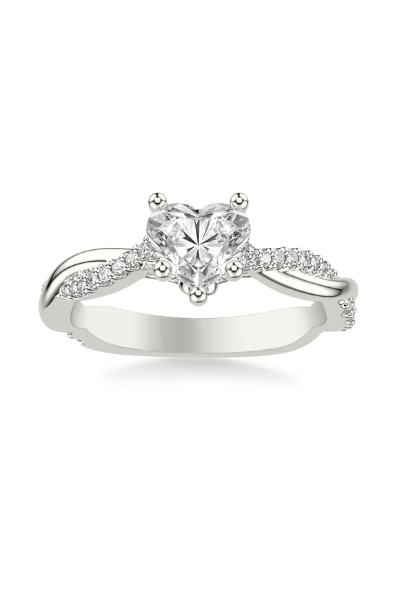Gorgeous 2.13Ct Heart Cut Moissanite Wedding Ring - Moissanite - 14K White Gold Plated Prong Set Crisscross Ring- Perfect for Love Anniversary and Lasting Memory